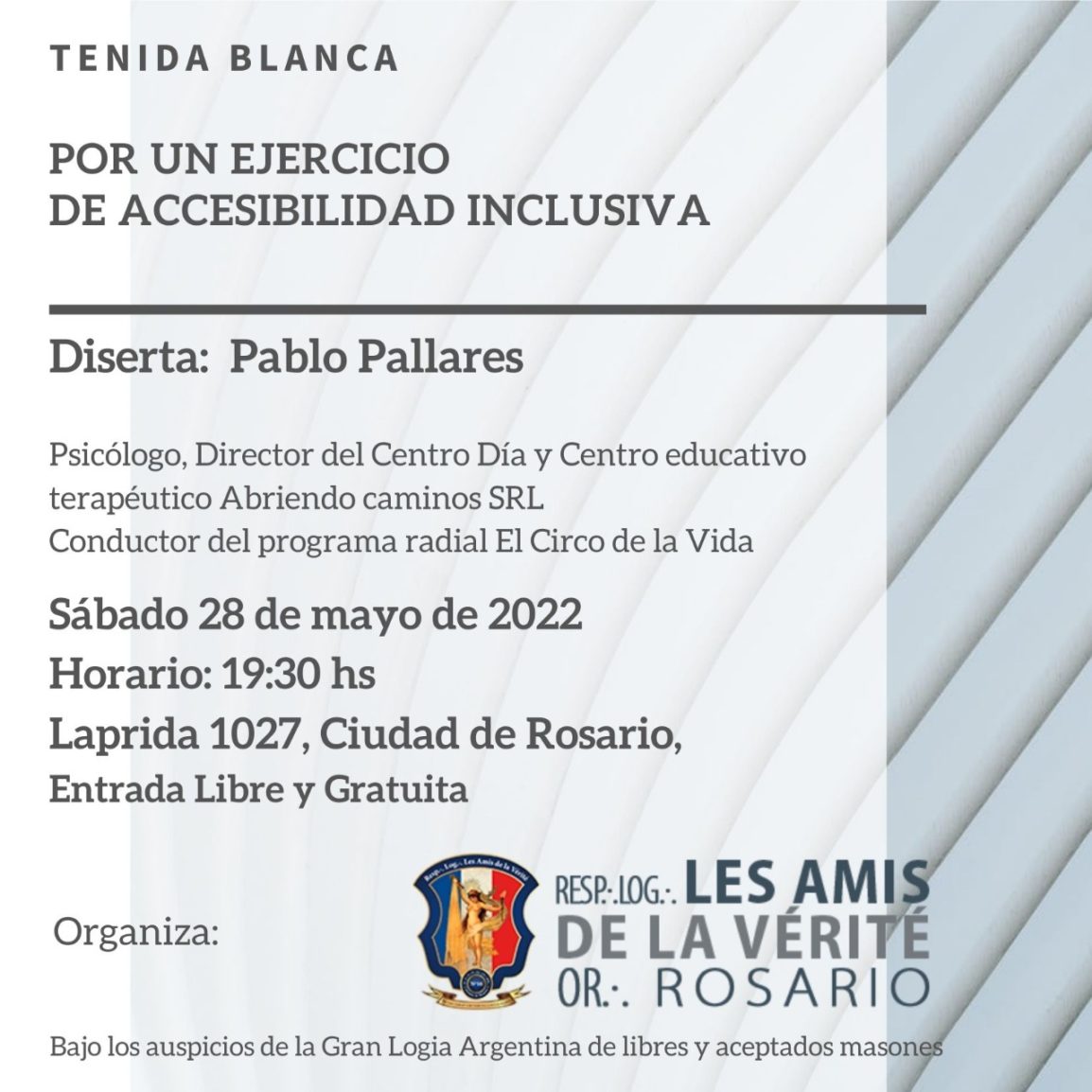 Afiche de la Tenida Blanca sobre accesibilidad inclusiva
